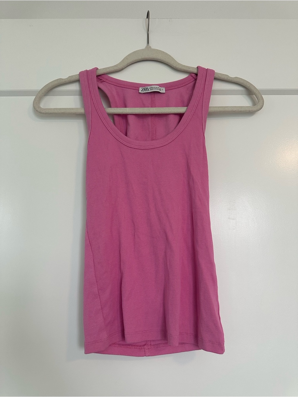 Zara Hot Pink Ribbed Tank Top